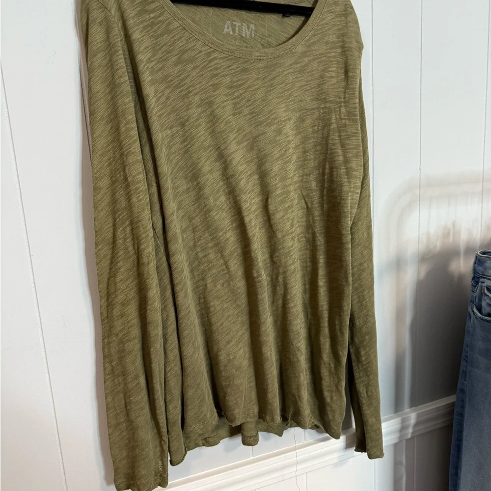 ATM SLUB JERSEY LONG SLEEVE DESTROYED WASH TEE - Picture 5 of 6